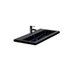 H&R Badmeubelen Djazz Wastafel - 101x45.5x4cm - 1 kraangat - keramiek zwart mat SW235616