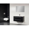 Saniclass XXS 100 badmeubel met spiegel black wood kunstmarmer 1 kraangat SW18174 Saniclass XXS 100 badmeubel met spiegel black wood kunstmarmer 1 kraangat SW18174