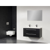 Saniclass XXS 100 badmeubel met spiegel black wood kunstmarmer 2 kraangaten SW18178 Saniclass XXS 100 badmeubel met spiegel black wood kunstmarmer 2 kraangaten SW18178