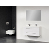 Saniclass XXS Meuble salle de bain avec miroir 100cm polybéton 2 trous pour robinetterie Blanc SW18177 Saniclass XXS Meuble salle de bain avec miroir 100cm polybéton 2 trous pour robinetterie Blanc SW18177