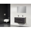 Saniclass XXS 100 badmeubel met spiegel Black diamond kunstmarmer 2 kraangaten SW2130 Saniclass XXS 100 badmeubel met spiegel Black diamond kunstmarmer 2 kraangaten SW2130