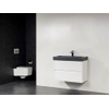Saniclass New Future grey stone badmeubel 80cm hoogglans wit met spiegel SW47864 Saniclass New Future grey stone badmeubel 80cm hoogglans wit met spiegel SW47864