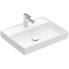 Villeroy & Boch Collaro wastafel - 60x47cm - zonder overloop - 1 kraangat CeramicPlus - Stone White (mat wit) SW358312