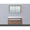 Saniclass Natural Wood Meuble avec armoire miroir 120cm Grey Oak avec vasque Blanche 1 trou pour robinetterie SW8039