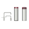 Quooker Nordic Square Twintaps kokendwaterkraan - draaibare uitloop - PRO3 incl. Cube reservoir - Warm / kokend water - RVS SW299696