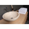 Forzalaqua Roma waskom 40x40x15cm 40cm ROND Travertin gezoet beige TWEEDEKANS OUT4939 Forzalaqua Roma waskom 40x40x15cm 40cm ROND Travertin gezoet beige TWEEDEKANS OUT4939