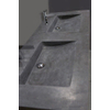 Forzalaqua Napoli lavabo 160x60x9cm Rectangulaire 2 trous de robinet 2 lavabos Pierre naturelle Granit adouci FO100041