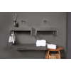 Forzalaqua Palermo wastafel - 60x40x9cm - zonder kraangat - gezoet hardsteen (zwart) FO100070