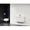 Saniclass Smallline meuble 60x38cm céramique blanc brillant 1 trou pour robinetterie SW8243