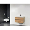 Saniclass Natural Wood Badmeubelset 80cm hangend model grey oak met wastafel wit 1 kraangat zonder spiegel SW9151 Saniclass Natural Wood Badmeubelset 80cm hangend model grey oak met wastafel wit 1 kraangat zonder spiegel SW9151