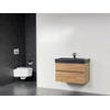 Saniclass Natural Wood Set de meubles 80cm modèle suspendu Grey Oak avec lavabo en pierre naturelle Black Spirit 1 trou pour robinetterie sans miroir SW9156 Saniclass Natural Wood Set de meubles 80cm modèle suspendu Grey Oak avec lavabo en pierre naturelle Black Spirit 1 trou pour robinetterie sans miroir SW9156
