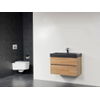 Saniclass Natural Wood Badmeubelset 60cm hangend model grey oak met wastafel natuursteen Black Spirit 1 kraangat zonder spiegel SW9149 Saniclass Natural Wood Badmeubelset 60cm hangend model grey oak met wastafel natuursteen Black Spirit 1 kraangat zonder spiegel SW9149