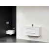 BRAUER Smallline meuble 100cm Blanc brillant 2 trous pour robinetterie SW8246