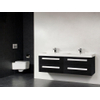 Saniclass Foggia badmeubelset 160cm 2 kraangaten black wood SW10823 Saniclass Foggia badmeubelset 160cm 2 kraangaten black wood SW10823
