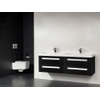 Saniclass Foggia badmeubelset 120cm met 4 lades met 2 wasbakken en 2 kraangaten black wood SW10767 Saniclass Foggia badmeubelset 120cm met 4 lades met 2 wasbakken en 2 kraangaten black wood SW10767