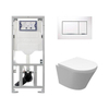 Wiesbaden Vesta Inbouwset - compact - 47cm - diepspoel wandcloset - softclose - quickrelease - rimless - afdekplaat sigma30 - glans wit SW161936