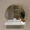 Mondiaz SPOT miroir – Ø 30 cm – avec tablette – Linen (blanc cassé) SW1235550