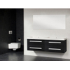Saniclass Foggia badmeubelset 160cm 0 kraangaten black wood met spiegel SW20427 Saniclass Foggia badmeubelset 160cm 0 kraangaten black wood met spiegel SW20427