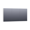 BRAUER Impress Deluxe armoire de toilette - 140x70x15cm - éclairage interne et externe - 3 portes miroir double face - brillant blanc SW242141