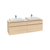 Villeroy & Boch Legato Meuble sous lavabo avec éclairage LED et 4 tiroirs pour 2 vasques 160x50x55cm Orme impresso 1024957 Villeroy & Boch Legato Meuble sous lavabo avec éclairage LED et 4 tiroirs pour 2 vasques 160x50x55cm Orme impresso 1024957