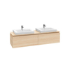 Villeroy en Boch Legato onderkast met LED verlichting met 2 laden voor 2 wastafels 160x50x38cm santana oak 1024910 Villeroy en Boch Legato onderkast met LED verlichting met 2 laden voor 2 wastafels 160x50x38cm santana oak 1024910