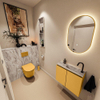 MONDIAZ TURE-DLUX Meuble toilette - 60cm - Ocher - EDEN - vasque Glace - position droite - 1 trou de robinet SW1103359