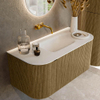 Mondiaz KURVE Ensemble meuble de salle de bains - 100x46x40cm - 1 tiroir - 2 portes - lavabo solid surface - centre - sans trou de robinet - Dusk SW1414721