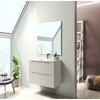 Adema Prime Balance Ensemble de meuble - 60x55x45cm - 1 vasque rectangulaire en céramique Blanc - 1 trou de robinet - 2 tiroirs - avec miroir rectangulaire - Cotton (beige) SW916090