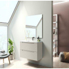 Saniclass Prime Balance Meuble de salle de bain - 60x55x45cm - 1 vasque ovale en céramique blanc - 1 trou de robinet - 2 tiroirs - miroir rectangulaire - mat cotton (beige) SW916080