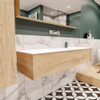 MONDIAZ LUSH 150cm badmeubel washed oak 1 lade wastafel cloud midden zonder kraangat SW409345 MONDIAZ LUSH 150cm badmeubel washed oak 1 lade wastafel cloud midden zonder kraangat SW409345