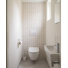 Pack WC QeramiQ Dely Swirl Compact - réservoir encastrable Geberit UP320 - avec bâti-support Burda - abattant 25 mm - plaque de commande en plastique blanc brillant - boutons rectangulaires - blanc brillant SW1592309