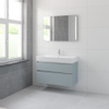 Bruynzeel Passo badmeubelset 69.8x100x46cm 1 kraangat 1 wasbak 2 lades met spiegel met softclose ceramic fjord groen SW384692 Bruynzeel Passo badmeubelset 69.8x100x46cm 1 kraangat 1 wasbak 2 lades met spiegel met softclose ceramic fjord groen SW384692