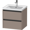 Duravit Ketho.2 Wastafelonderbouwkast - met 2 laden - 58.4x45.5x54.9cm - met grepen antracietbasalt - mat basalt (zwart) SW772825