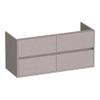 BRAUER Adore meuble sous-lavabo - 120x46x55cm - 4 tiroirs à fermeture douce - sans poignées - 2 découpes pour siphon - Timber Greige SW1198322