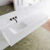MONDIAZ LAGOM 170cm badmeubel solid surface talc 2 lades Wastafel cloud links zonder kraangat SW408959 MONDIAZ LAGOM 170cm badmeubel solid surface talc 2 lades Wastafel cloud links zonder kraangat SW408959
