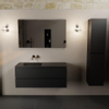 Mondiaz AIVY Ensemble de meuble - 120x45x50cm - 0 trous de robinet - 1 vasque Urban Solid surface - Gauche - 2 tiroirs - avec miroir - MDF Urban SW892162