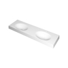 Ink Smooth wastafel - 160x45x9cm - dubbele wasbak - 2 kraangaten - mat wit SW798301