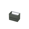 INK Wastafelonderkast - 70x45x52cm - 2 lades - greeploos - MDF lak - Mat beton groen SW416536