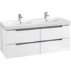 Villeroy & Boch Subway 2.0 Meuble sous lavabo avec 4 tiroirs 128.7x44.9x52cm pour double lavabo 1024255 Villeroy & Boch Subway 2.0 Meuble sous lavabo avec 4 tiroirs 128.7x44.9x52cm pour double lavabo 1024255