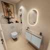 MONDIAZ TURE-DLUX 80cm toiletmeubel Greey. EDEN wastafel Opalo positie links. Met 1 kraangat. SW1104323