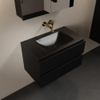 Mondiaz AIVY Ensemble de meuble - 80x45x50cm - 0 trous de robinet - 1 vasque Urban Solid surface - Centre - 2 tiroirs - avec miroir - MDF Urban SW892421