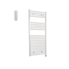 Sanicare HVS Radiateur électrique - 111,8x45cm - 596W - avec télécommande - thermostat - blanc - en bas à droite - blanc SW1210790