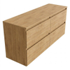 Saniclass Holz Pure Meuble de salle de bain - 160x45x60cm - plan de toilette - sans trous de robinet - 4 tiroirs - Chêne Natural SW1479056
