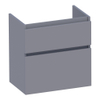 BRAUER Delight meuble sous-lavabo peu profond - 60x39x60cm - 2 tiroirs à fermeture douce - sans poignées - 1 découpe pour siphon - gris mat SW1199455