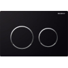 Geberit Omega20 bedieningplaat met dualflush frontbediening voor toilet/urinoir 21.2x14.2cm zwart 0700235 Geberit Omega20 bedieningplaat met dualflush frontbediening voor toilet/urinoir 21.2x14.2cm zwart 0700235