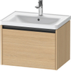 Duravit Ketho.2 Wastafelonderbouwkast - met 1 lade - 63.4x45.5x44cm - met greep antraciet - natuur eiken mat SW772269