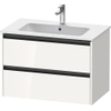 Duravit Ketho.2 Wastafelonderbouwkast - met 2 laden - 81x48x55cm - met grepen antraciet - hoogglans wit SW772938