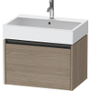 Duravit Ketho.2 Wastafelonderbouwkast - met 1 lade - 68.4x46x44cm - met greep antraciet - eiken terra mat SW772375