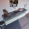 Mondiaz ALAN-DLUX Ensemble de meuble - 200cm - meuble Clay mat - 2 tiroirs - Lavabo Cloud Lava suspendu - vasque Centre - 0 trous de robinet SW808593