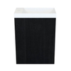 Arcqua marble set de lave-mains 40x22x54.5cm lave-mains blanc mat avec trop plein chêne noir SW909584